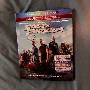 Fast & Furious 6 Extended Edition Blu-ray and DVD with Slipcover New Sealed